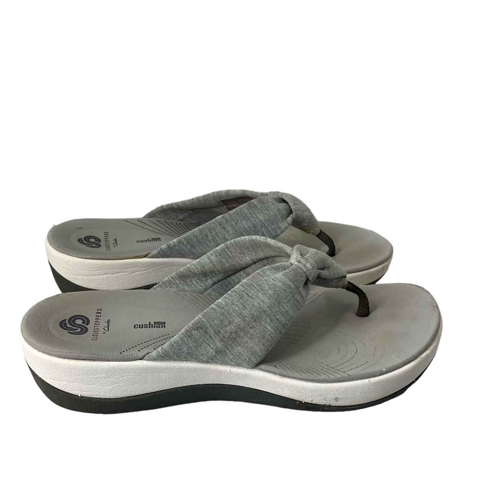 Cloudsteppers by Clarks Gray Womens Thong Knot Sandals‎ SZ 9 Comfort Cushioned